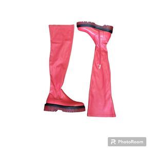 Azalea Wang Red Surg Thigh High Platform Boot Size 11, NWOB